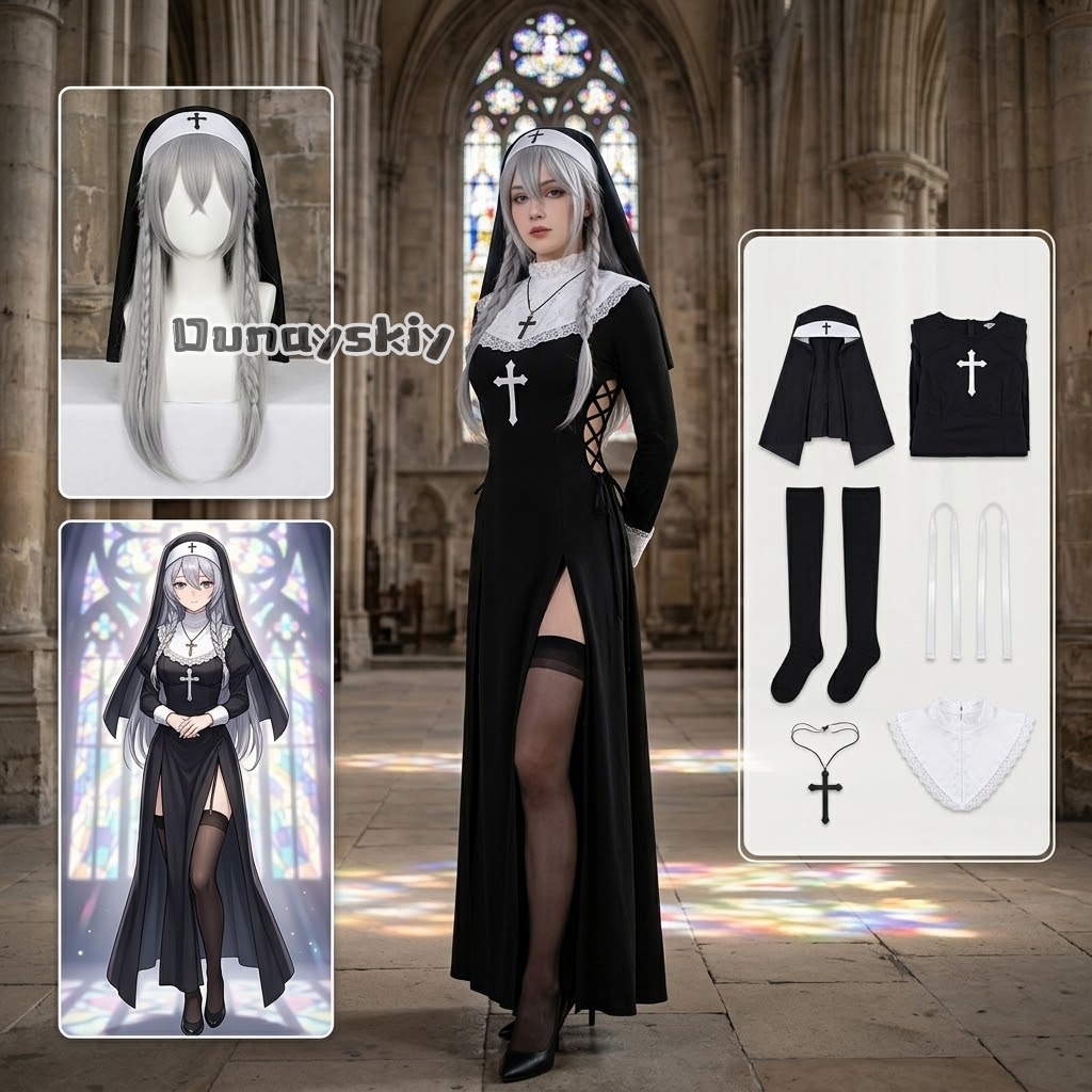 Photography Anime - KS*06Original Nun Cos Outfit Black Lace