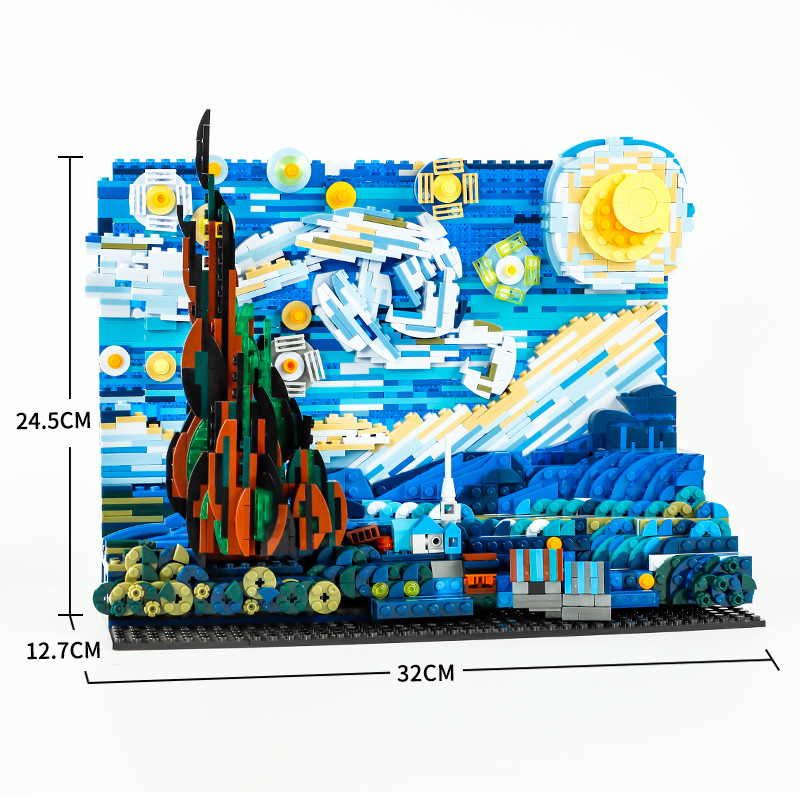 New 1830Pcs Van Gogh Starry Sk - Photography Architecture recension och pris