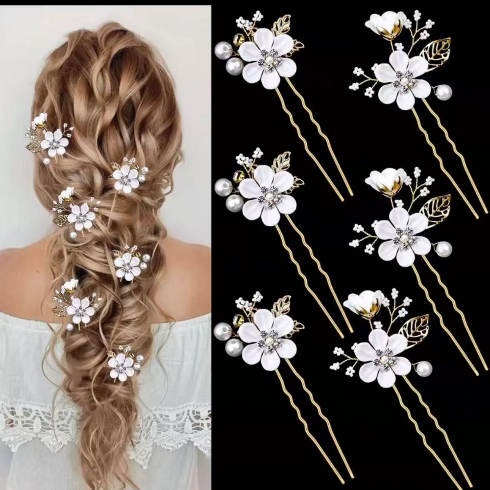 6-Piece Floral Pearl Hairpin S - Photography Date recension och pris